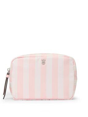 Victoria's Secret Boxy Case Makeup Bag HERITAGE STRIPE NWT
